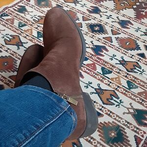 Ankle Boots Kenneth Cole Suede Leather 9 1/2 Brown Great Shape